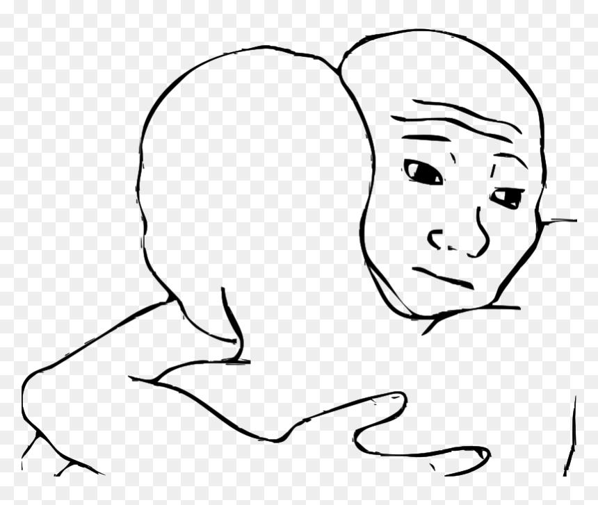 Hugging Outlines - Feel Your Pain Bro, HD Png Download - wojak png