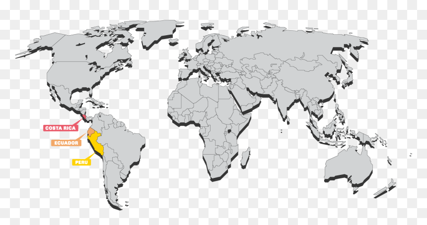 South America Projects Map - Volunteer Work Is Taken Place Around, HD Png Download - around the world png