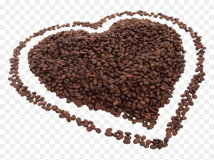 Love Shape Made Of Coffee Beans - Chicchi Caffe Cuore, HD Png Download - love shapes png