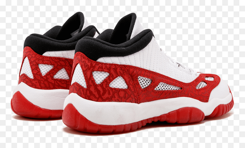 Air Jordan 11 Retro Low Ie Bg Black / Red / White Low - Sneakers, HD Png Download - jordan 11 png