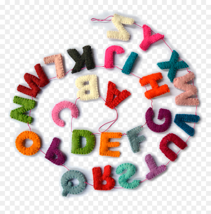 Woolen Felt Alphabet Garlands - Felt, HD Png Download - garlands png