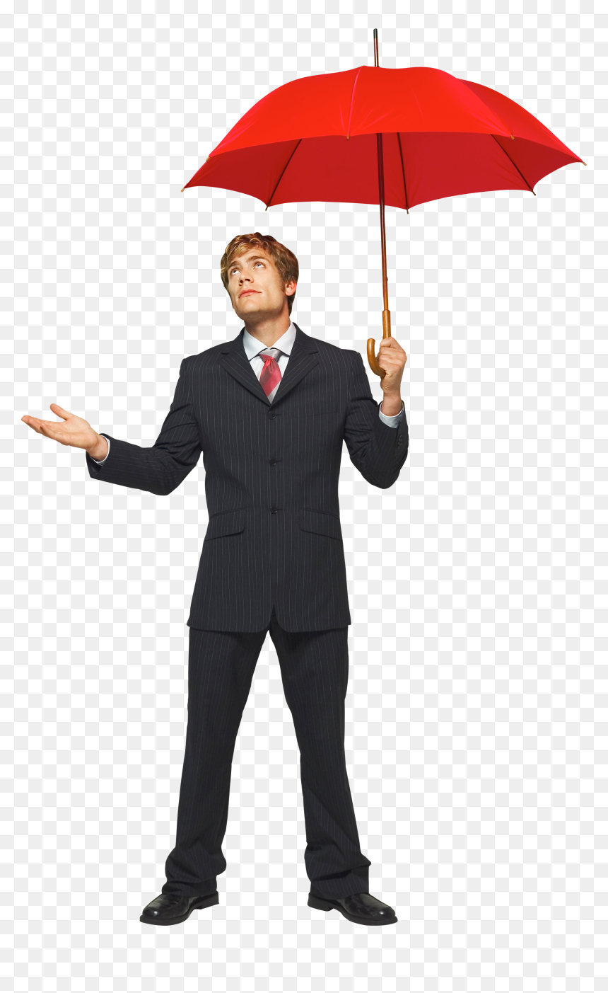 Man In Suit Umbrella, HD Png Download - businessman full body png