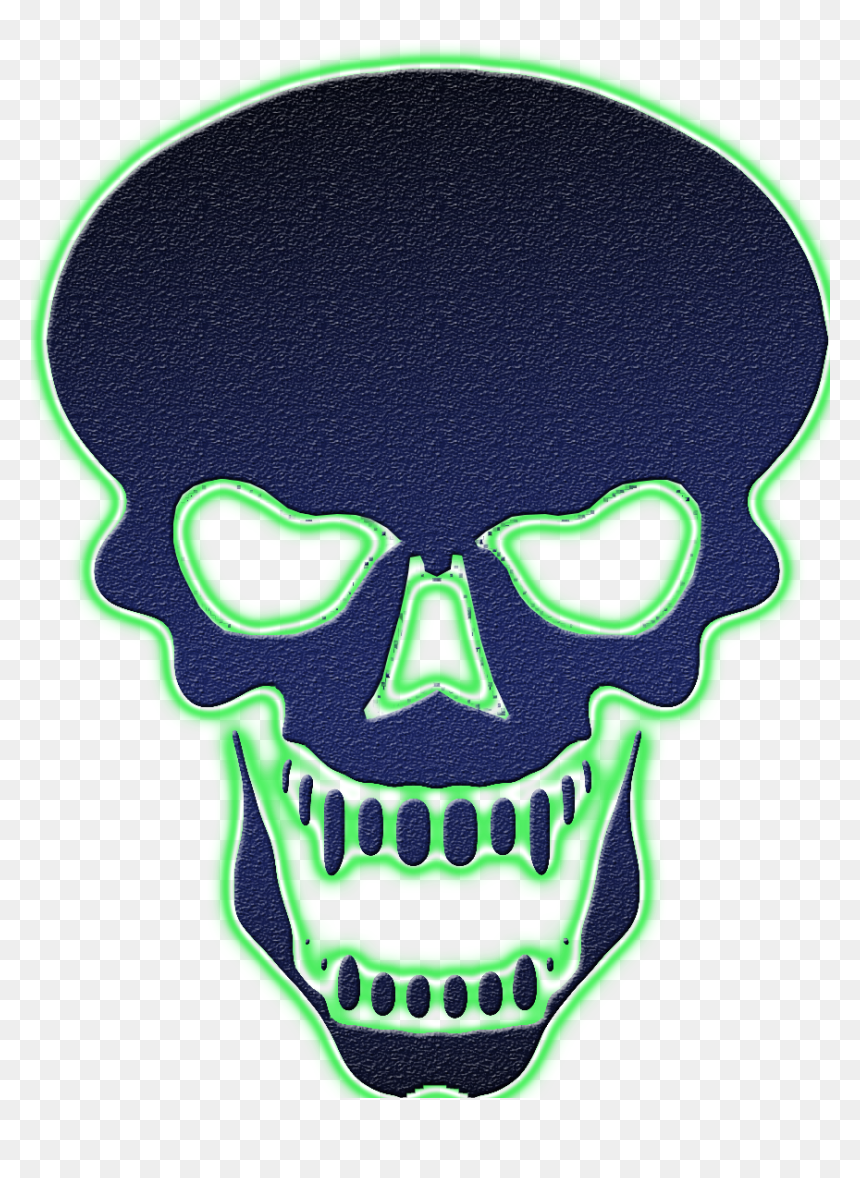 Skull Tattoo Black And White, HD Png Download - blue skull png