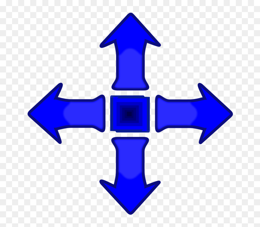 4 Arrows Clip Art, HD Png Download - arrow keys png