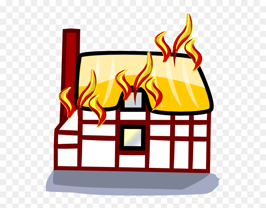 Cartoon Houses On Fire, HD Png Download - fire skull png