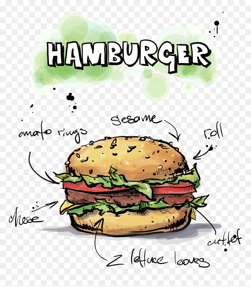 Hamburger Poster Png, Transparent Png - hot dog vector png