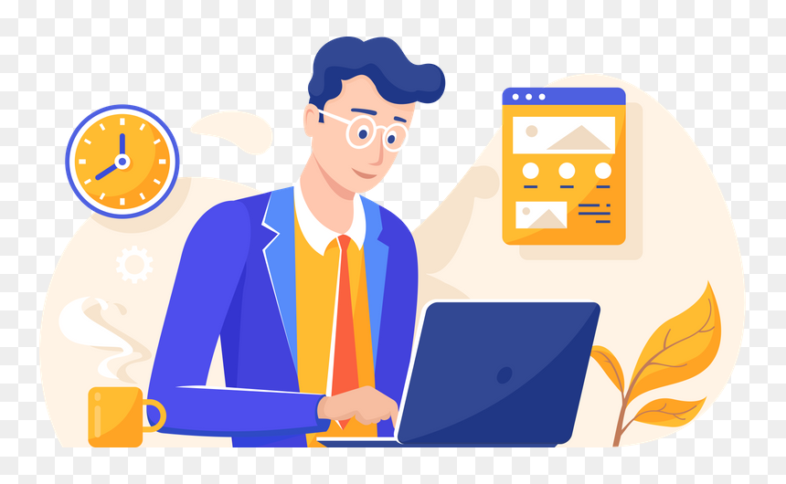 Cartoon, HD Png Download - office man clipart png