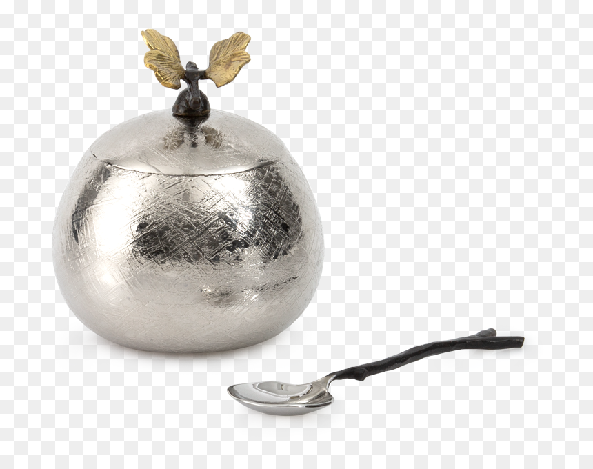 Michael Aram Butterfly Ginkgo Pot W/spoon, HD Png Download - honey spoon png