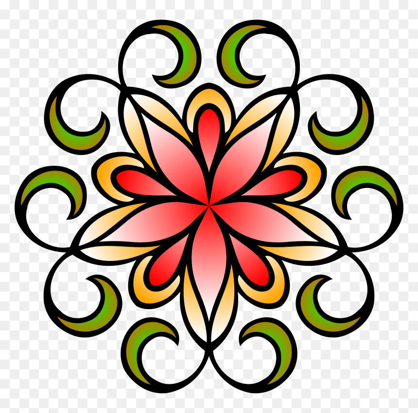 Abstract Flower 25 - Arabesque Drawing, HD Png Download - abstract flower png
