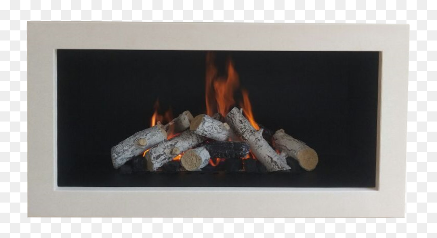 Limestone Hole In The Wall Fireplace - Picture Frame, HD Png Download - realistic flame png