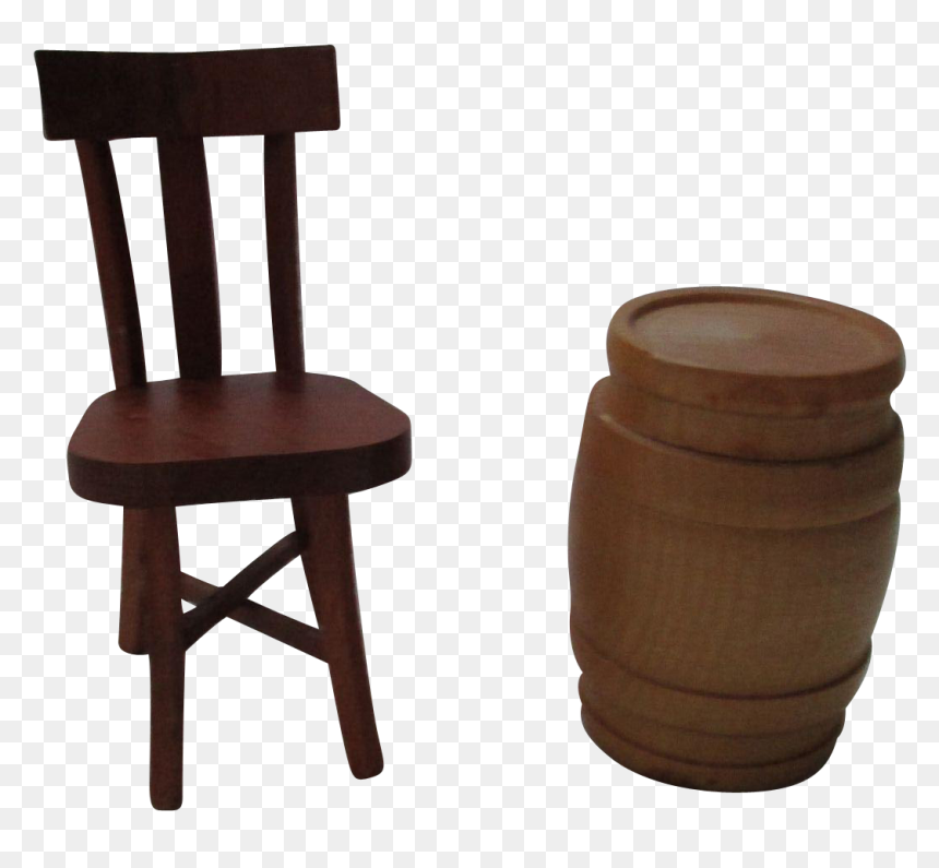 Vintage Miniature Doll House Wooden Chair And Whiskey - Chair, HD Png Download - wooden house png