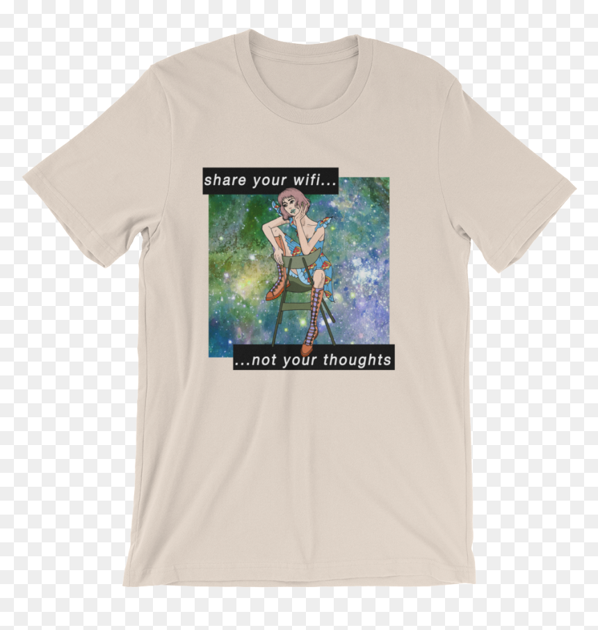 Shareyourwifi Mockup Wrinkle Front Soft Cream - Funny Aviation T Shirt, HD Png Download - shirt png images