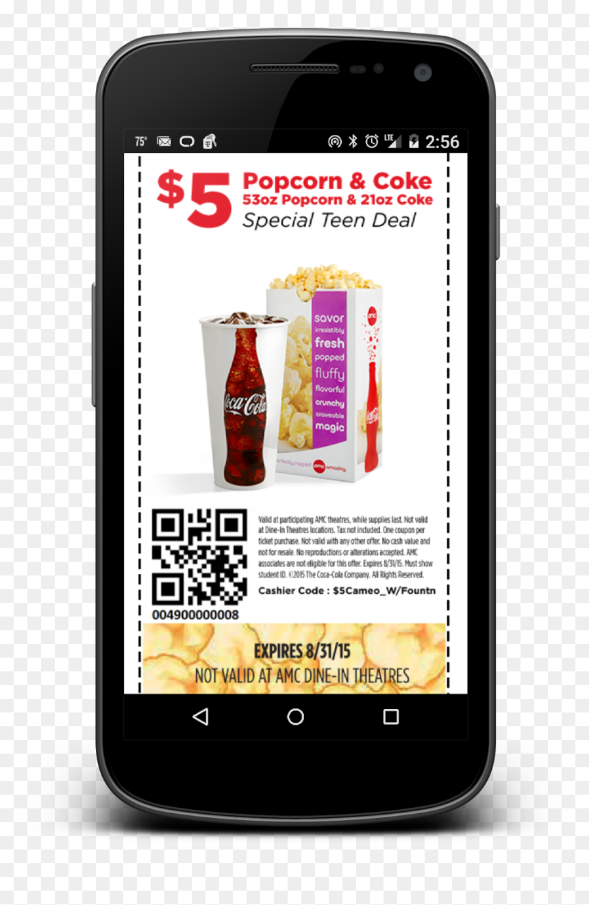 Here Is A Great Amc Theatre Deal, Just For Teens , - Amc $5 Icee And Popcorn, HD Png Download - great deal png