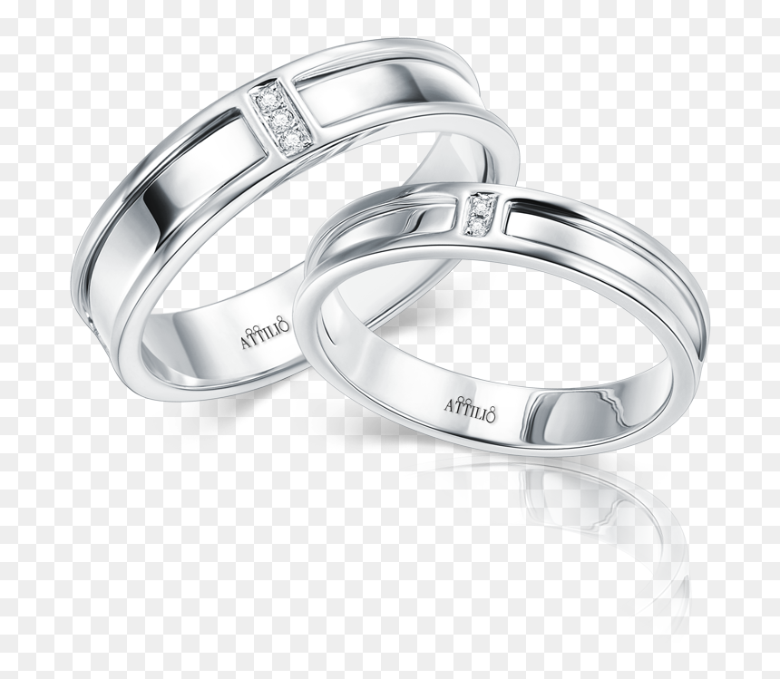 18k White Color Gold Diamond Couple Ring - Pre-engagement Ring, HD Png Download - couple rings png
