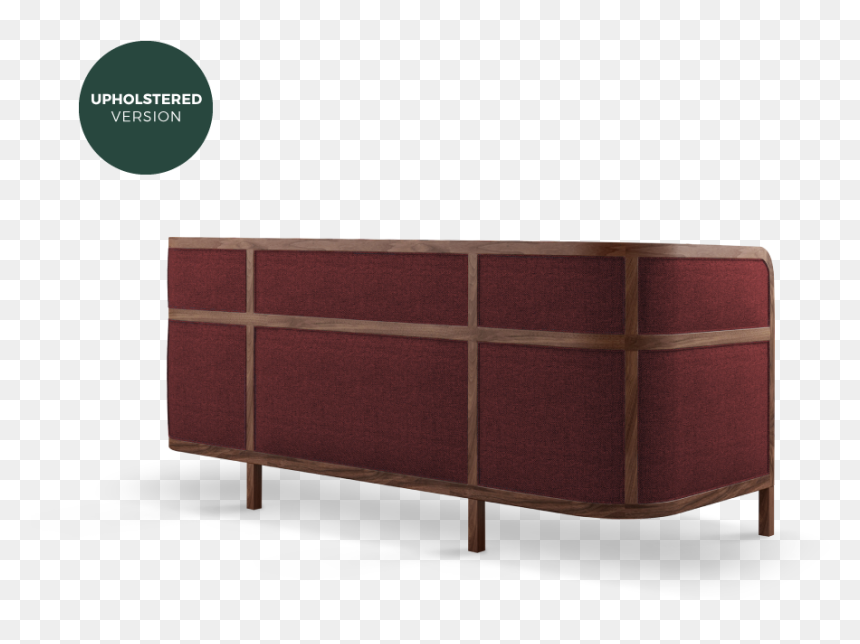 Crockford Sofa In Walnut Wood, Ratan And Red Linen - Couch, HD Png Download - wooden sofa png