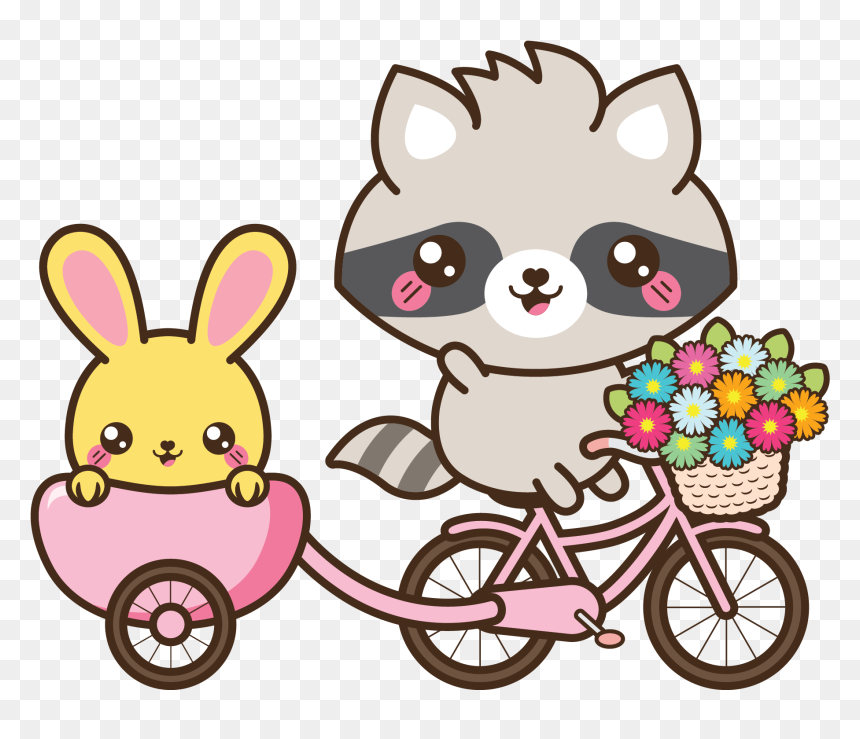 Kawaii Bike Illustration , Png Download - Kawaii Bike, Transparent Png - kawaii bunny png