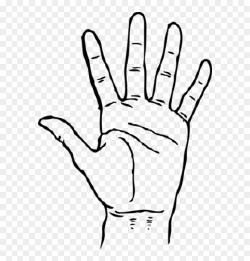 Hand Clipart Black And White, HD Png Download - victory sign png