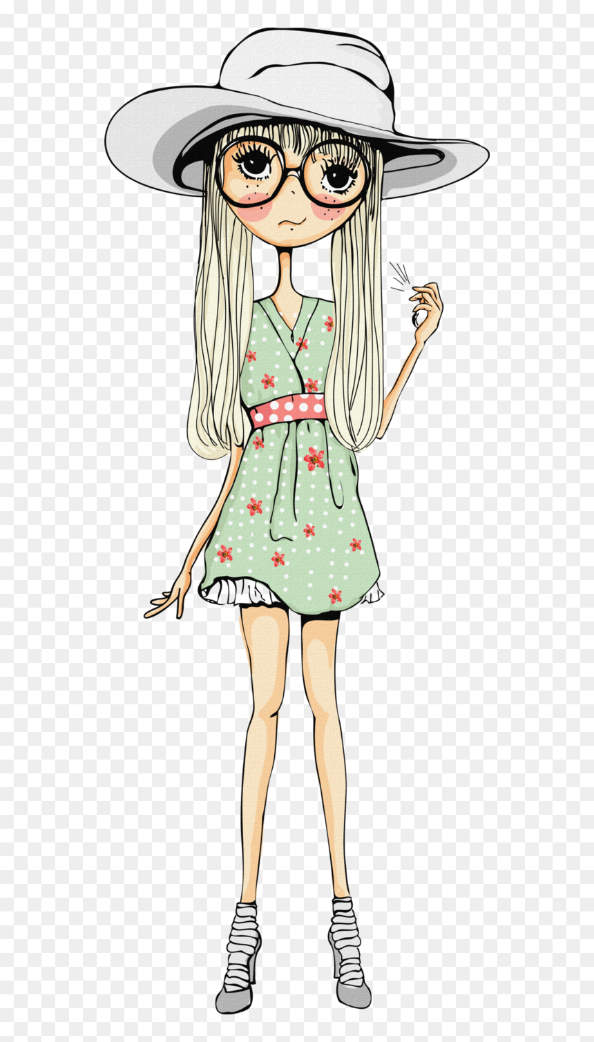 Dibujo Chica Vintage, HD Png Download - chicas png