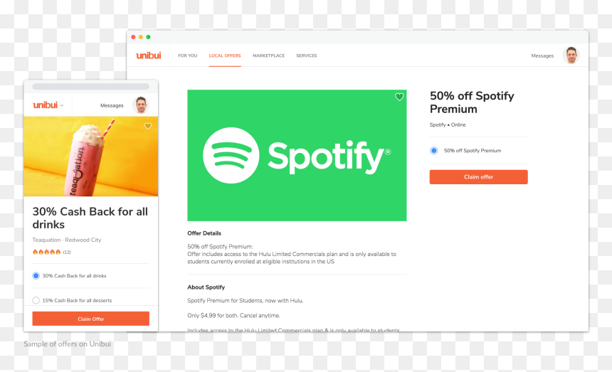 Sample Of Offers On Unibui - Spotify, HD Png Download - available on spotify png