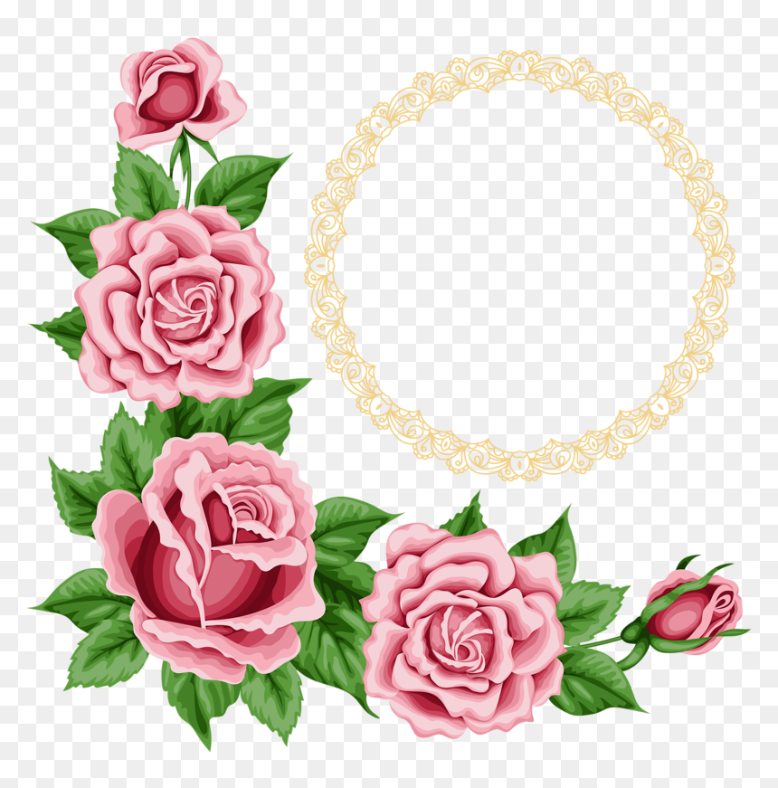 Фото, Автор Soloveika На Яндекс - Pink Flower Border Transparent, HD Png Download - molduras flores png