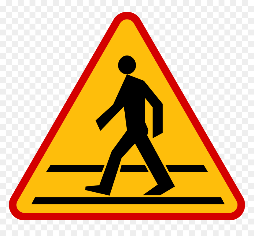 Poland Pedestrian Crossing Sign, HD Png Download - pedestrian png