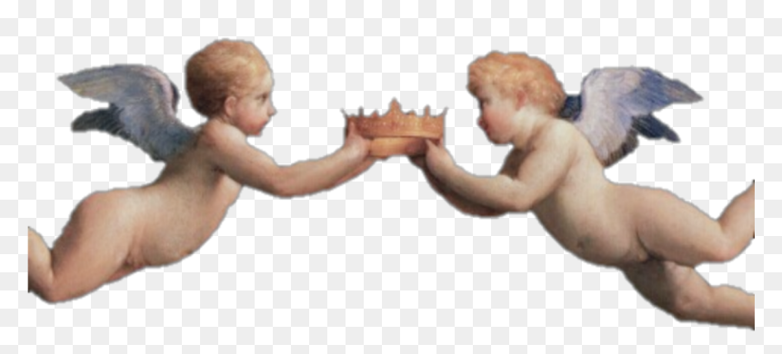#angels #angeles #querubin #art #arte #painting #tumblr - Angels With Crown Png, Transparent Png - angeles png