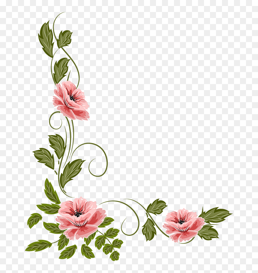 Flores Pintar Png, Transparent Png - molduras flores png