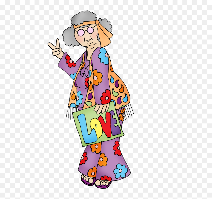 Transparent Clipart Of Grandparents - Old Hippies Don T Die They Just Fade Into Crazy Grandparents, HD Png Download - crazy person png