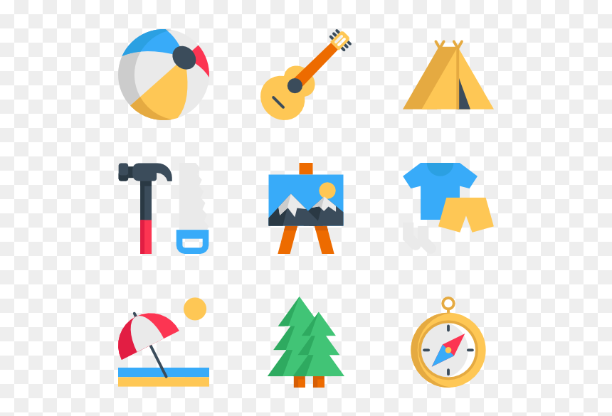 Summer Camp Icons Png, Transparent Png - summer camp png