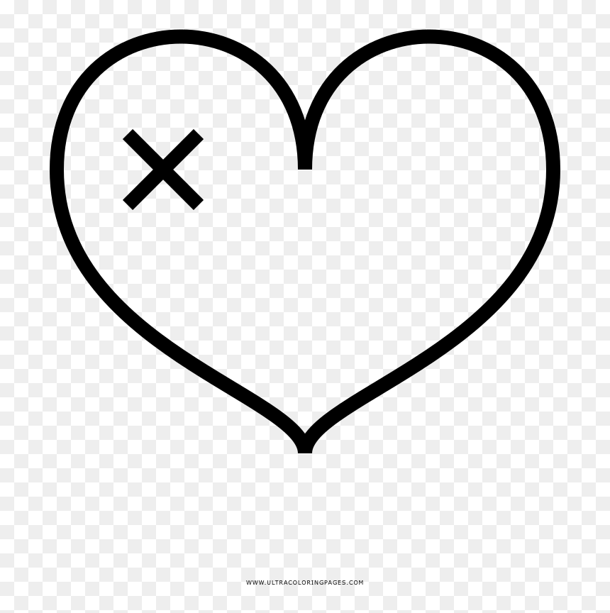 Corazón-roto Página Para Colorear - Heart, HD Png Download - corazon roto png