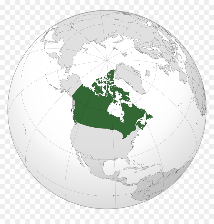 Hd Location Of Canada In World Map Csillagszuletik - Canada On Earth Map, HD Png Download - png on world map
