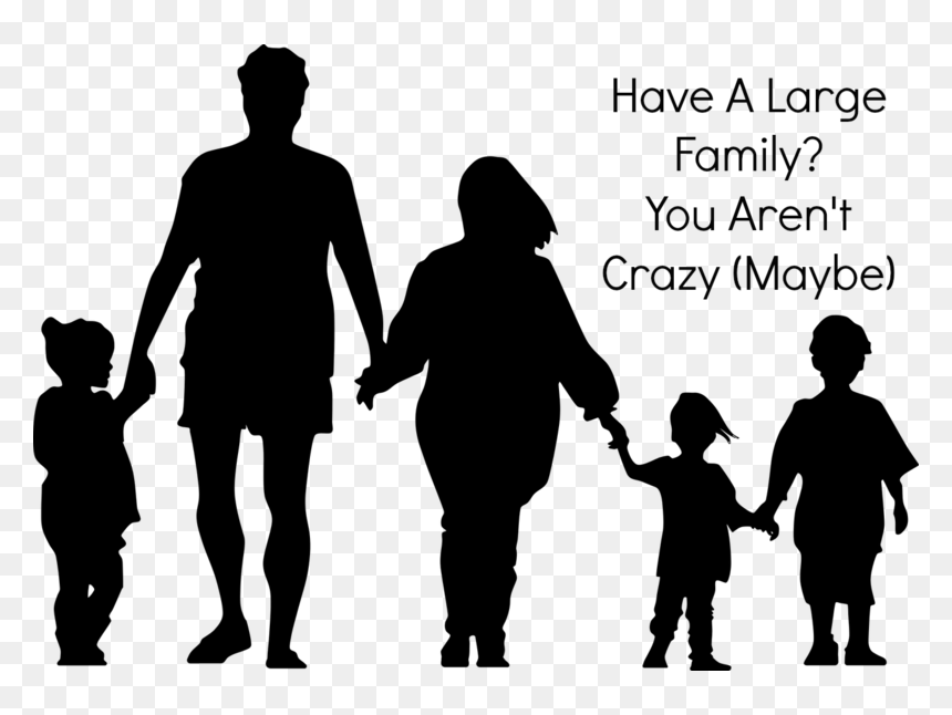 Have A Large Family Your Are - Drawings Of Family Holding Hands, HD Png Download - crazy person png