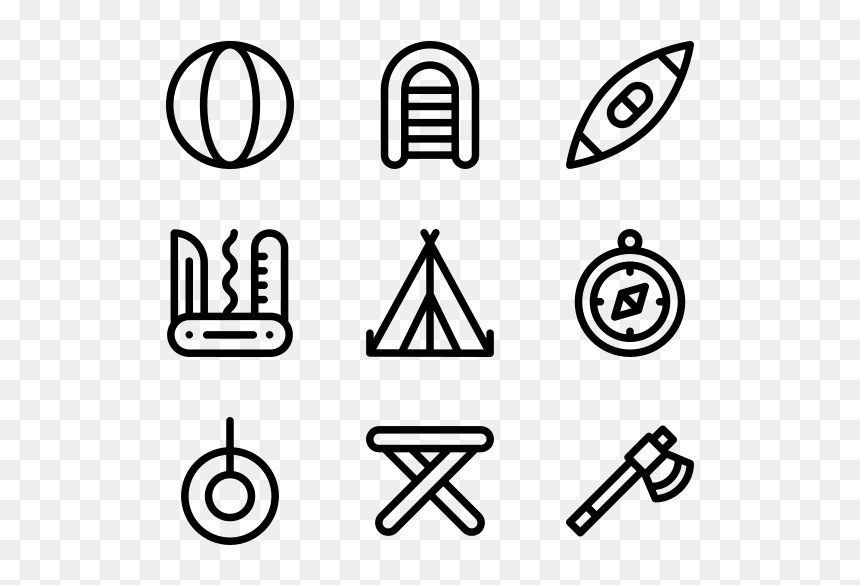 Hand Drawn Social Media Icons Png, Transparent Png - summer camp png