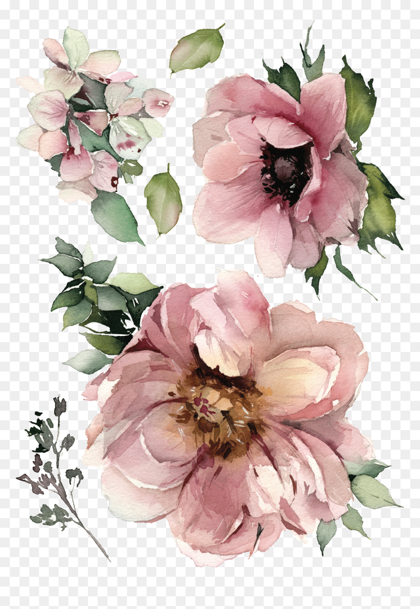 Artificial Flower, HD Png Download - watercolor peonies png