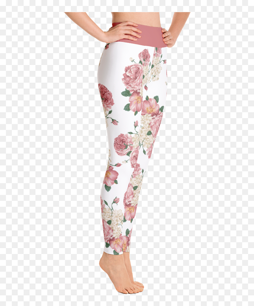 Floral Print Leggings - 牡丹 花, HD Png Download - floral print png