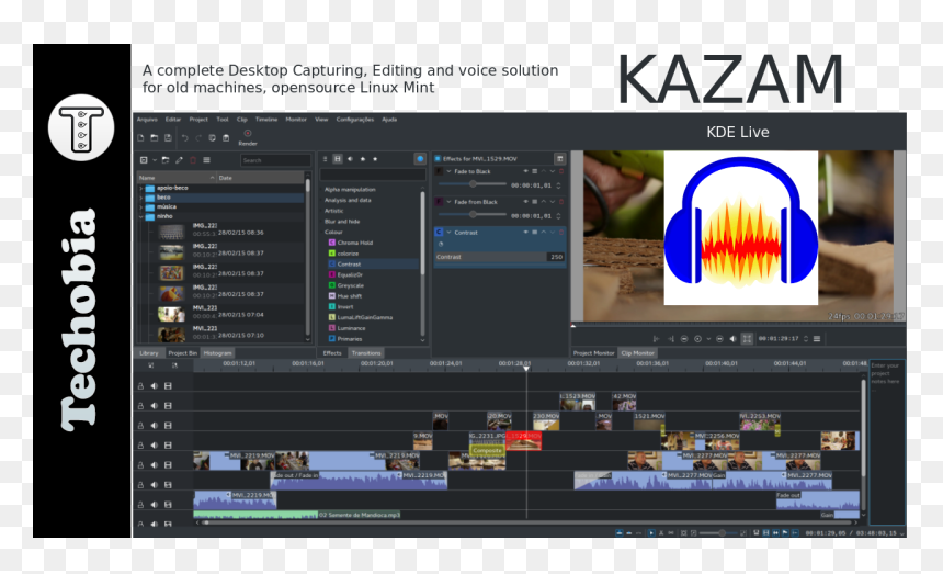 Kazam Kdenlive Audacity Shutter Mint Techobia - Video Editing Software Windows, HD Png Download - audacity png