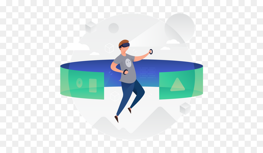 Vr Illustration, HD Png Download - guy running png