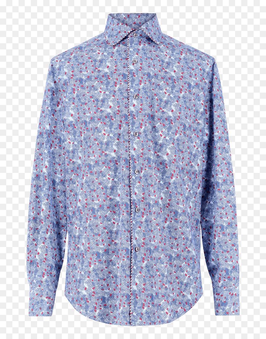 Floral-print Shirt With Contrasting Piping Ss19 Collection, - Blouse, HD Png Download - floral print png