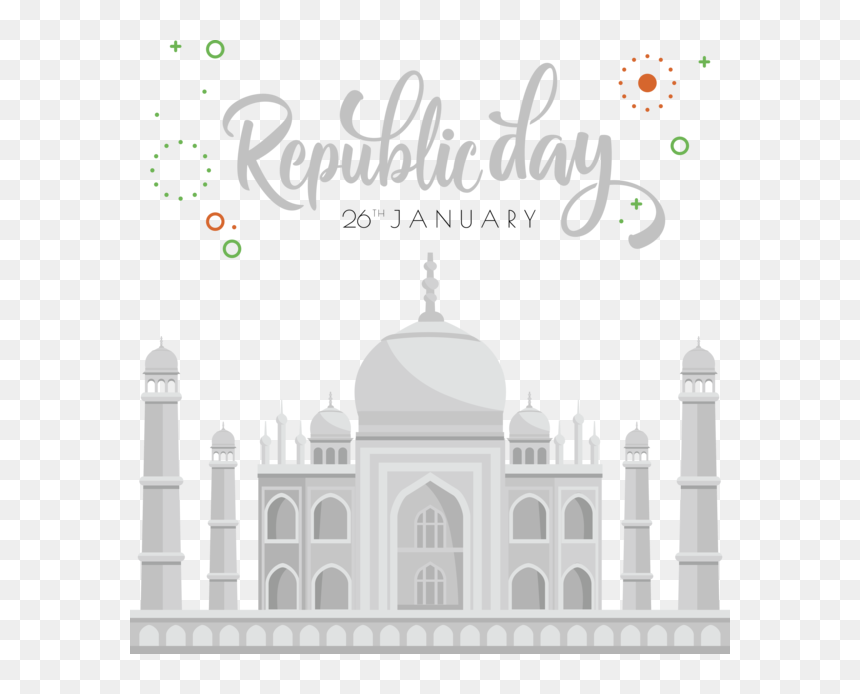 Transparent India Republic Day Landmark White Green - Republic Day 26 January, HD Png Download - landmark png