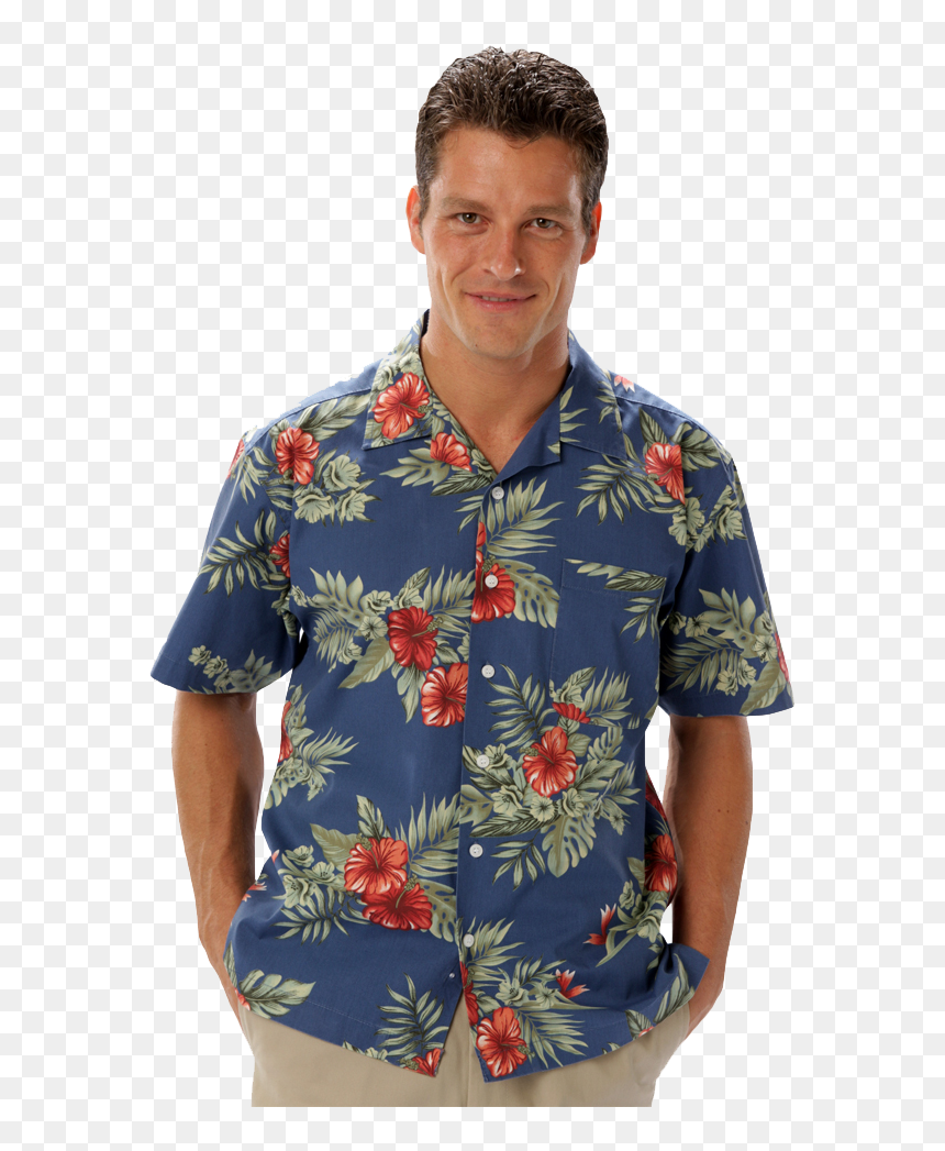 Unisex Tropical Print Campshirt - Camp Shirt, HD Png Download - floral print png
