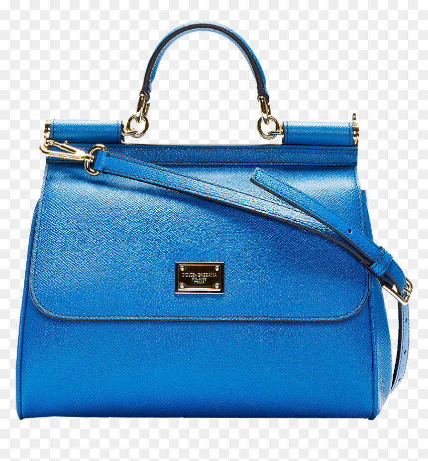 Dolce Gabbana Printed Stretch Silk-chiffon Midi Dress - Dolce And Gabbana Blue Bag, HD Png Download - leather bag png