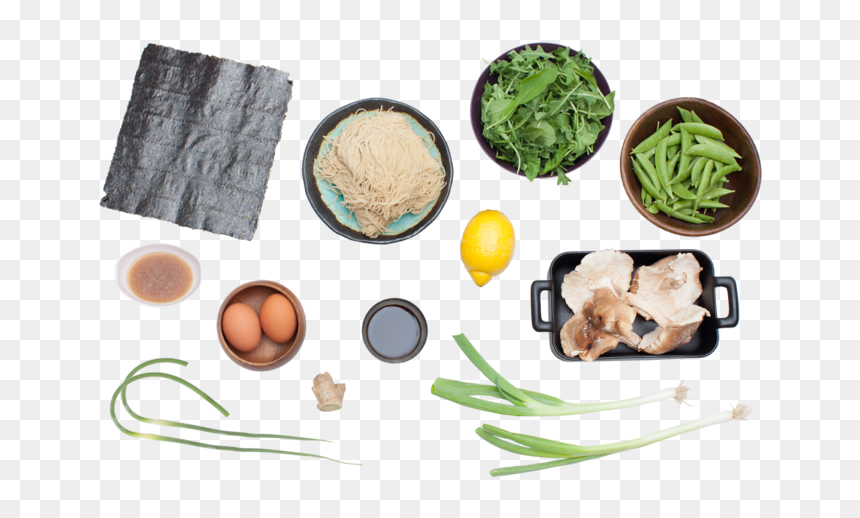 Spring Vegetable Ramen With Garlic Scapes, Shiitake - Vegetable Top View Png, Transparent Png - top ramen png