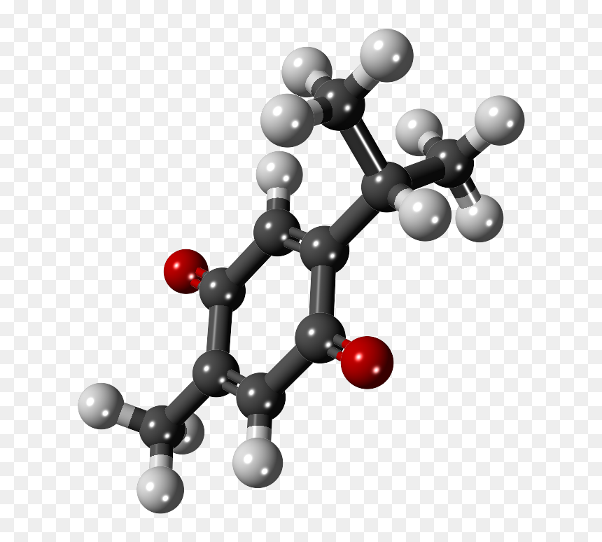 File - Thymoquinone - 3d - Ball And Stick Model - Thymoquinone 3d, HD Png Download - 3d model png