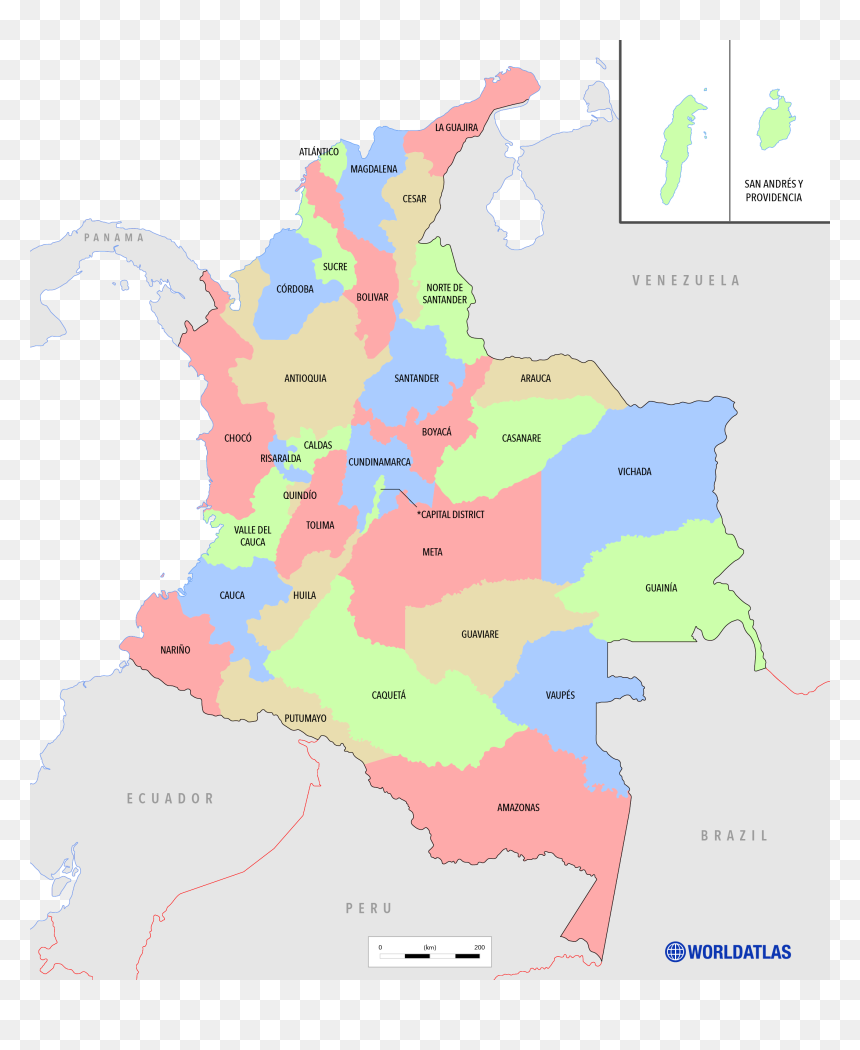 Miami To Barbados, HD Png Download - colombia map png