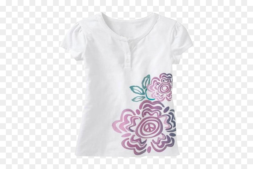 Women’s Floral Print T-shirt - Floral Design, HD Png Download - floral print png