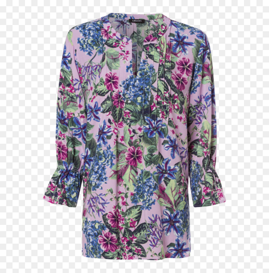 Olsen Pin-tuck Floral Print Blouse - Blouse, HD Png Download - floral print png