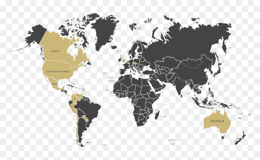 World Map , Png Download - World Map Illustration Black, Transparent Png - colombia map png