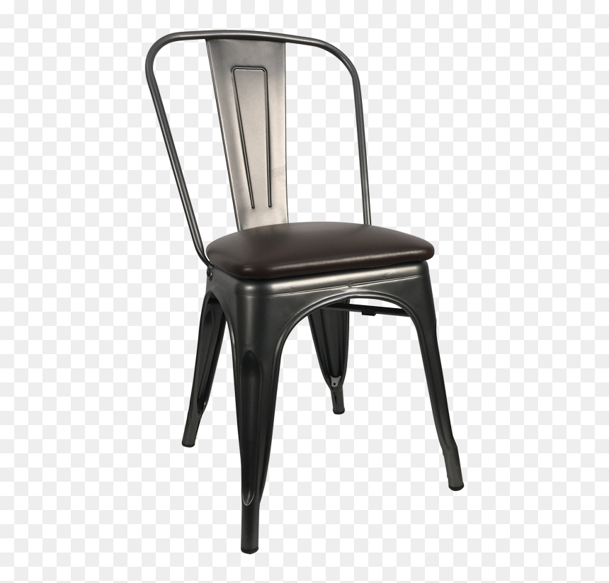 8517 Flori Metal Dining Chair Padded Seat - Rustic Dining Room Table Metal Chairs, HD Png Download - seat png