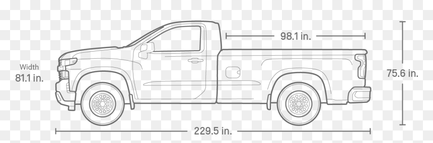 2020 Silverado Ld Commercial Work Truck Regular Cab - Regular Cab Pickup Outline, HD Png Download - silverado png