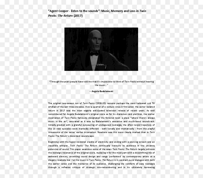 Document, HD Png Download - twin peaks png